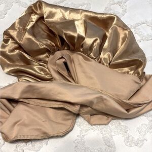 SOLD Golden sateen bonnet